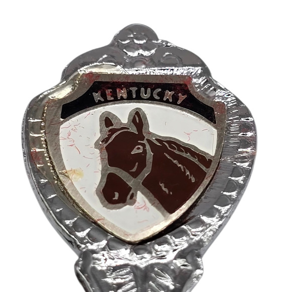 KENTUCKY Horse Souvenir Demitasse Collectible Spoon Japan Silver Tone Gift Box - Picture 4 of 7